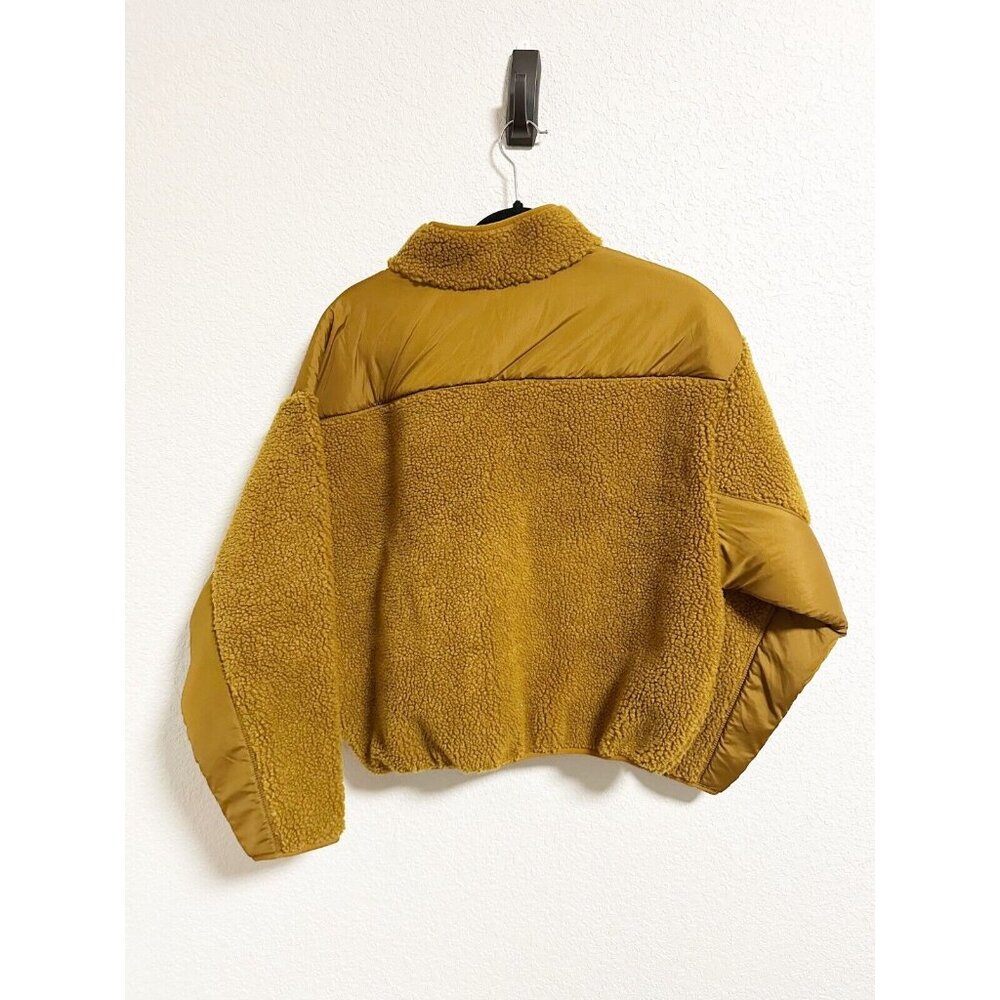 Madewell Womens Faux Shearling Half Zip Pullover Long‎ Sleeve Dried Cedar Medium - Picture 3 of 5
